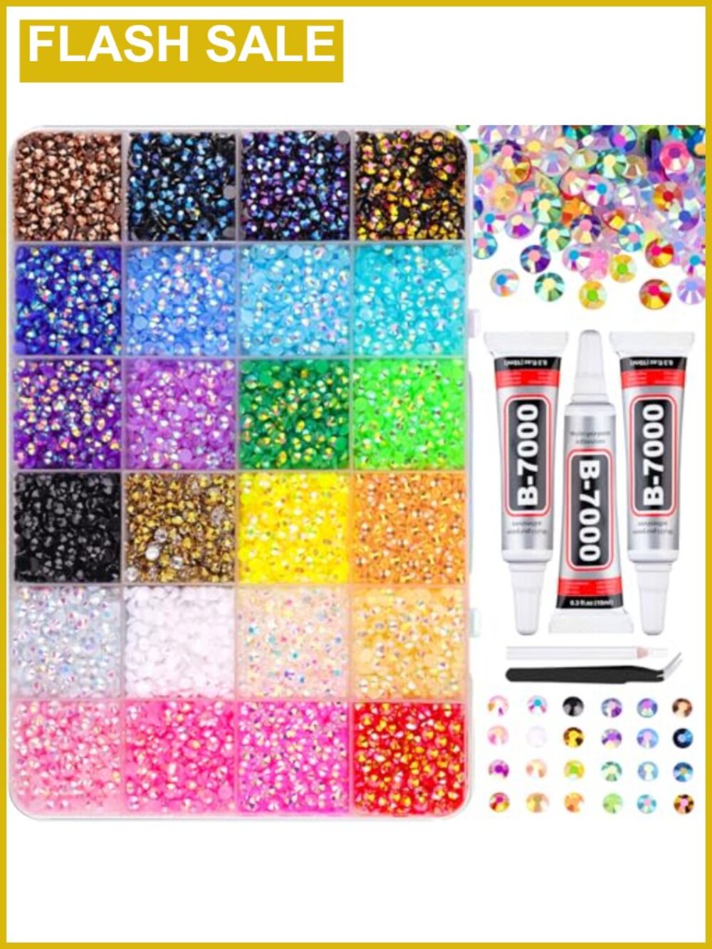 18000Pcs 4mm Resin Jelly Rhinestones B7000 Glue for Nail Art DIY Craft